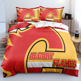 Calgary Flames Hockey League Duvet Cover Quilt Case Pillowcases